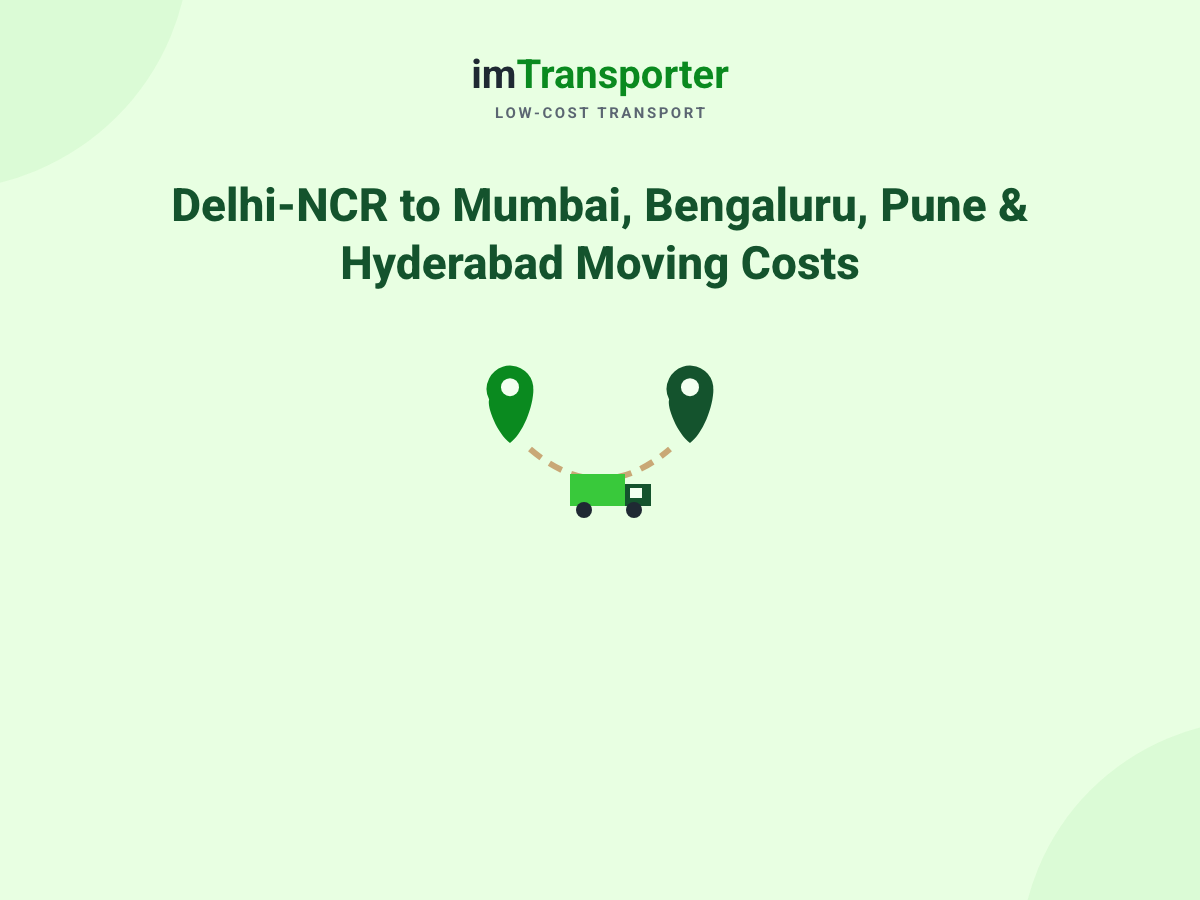 Delhi-NCR to Mumbai, Bengaluru, Pune & Hyderabad: Real Intercity Moving Costs (2026)