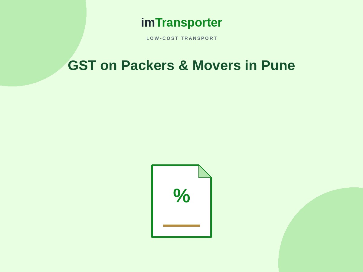 GST on Packers and Movers in Pune (2026): Complete Guide